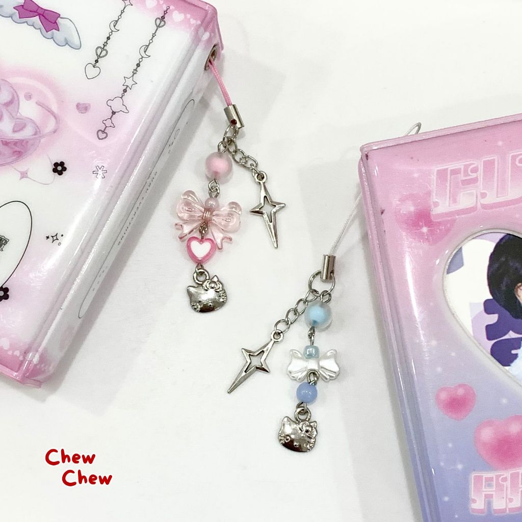 Móc khoá/ Keyring hạt cườm hình Hello Kitty - Chew