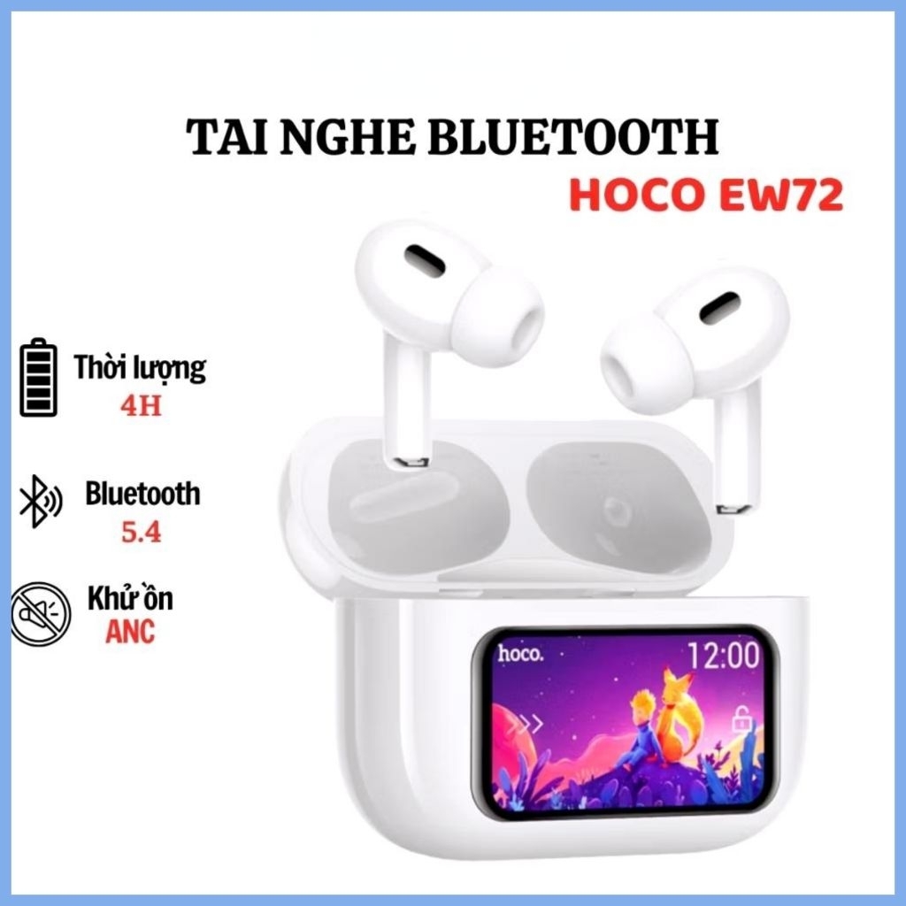 Tai Nghe Không Dây Bluetooth EW72 Chống Ồn, Âm Thanh Sống Động, Màn Hình LED Cảm Ứng