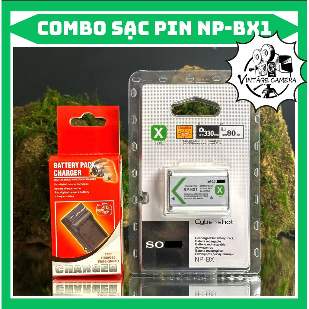 Bộ Sạc Pin Sony NP-BX1 ( Combo Sạc thay thế / Pin hãng )dùng cho RX100 (từ Mark I đến Mark VII), HX5