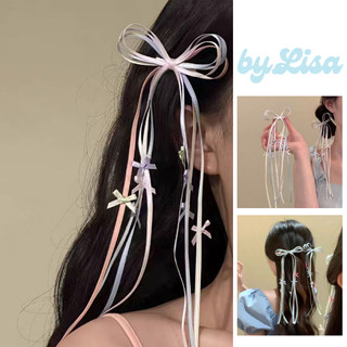 Kẹp Tóc Dây Ruy Băng Phối Nơ Nhí Nhiều Màu Pastel Ngọt Ngào, Nơ Cài Tóc Phong Cách Hàn Quốc