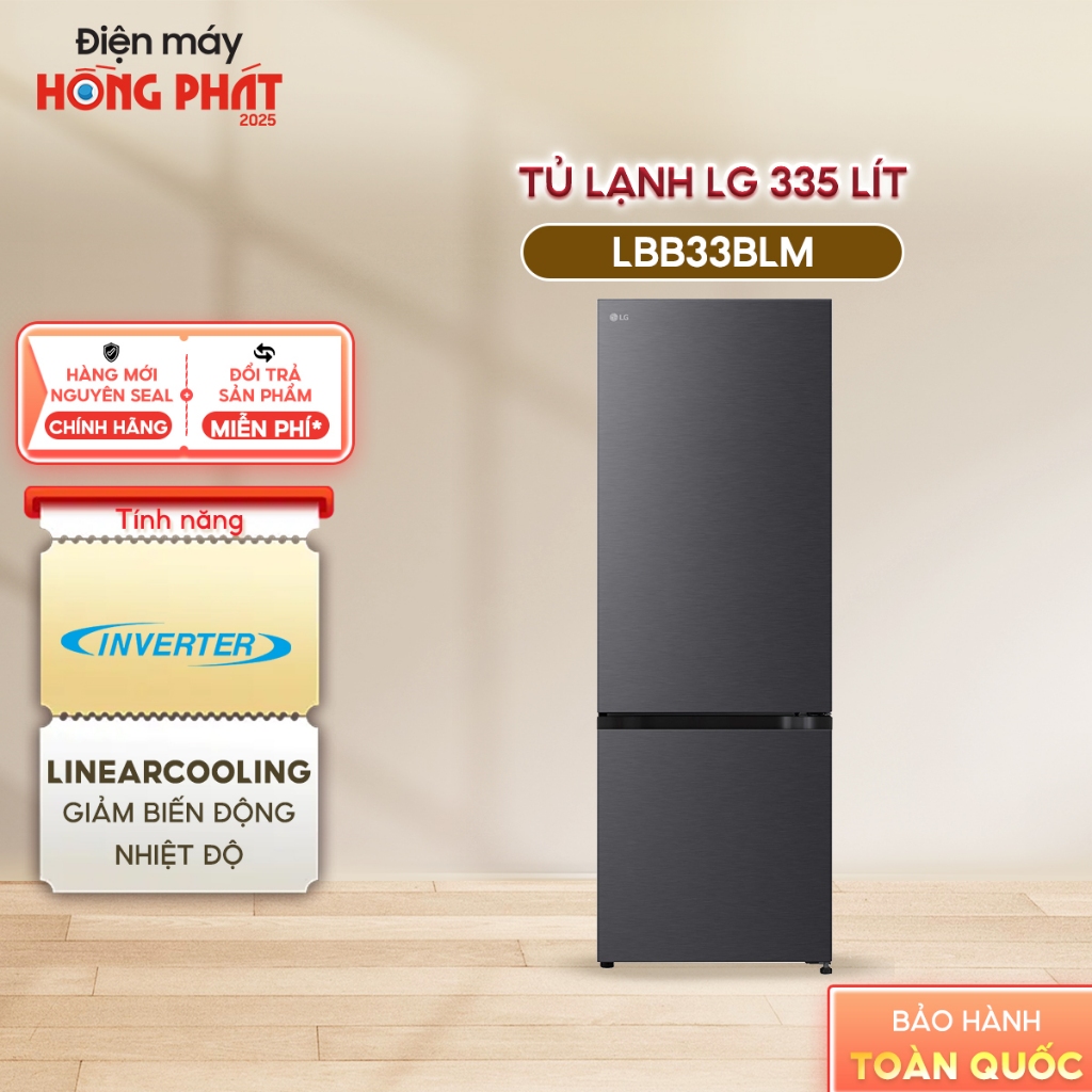 [GIAO TOÀN QUỐC] Tủ lạnh LG Inverter 335 Lít LBB33BLM