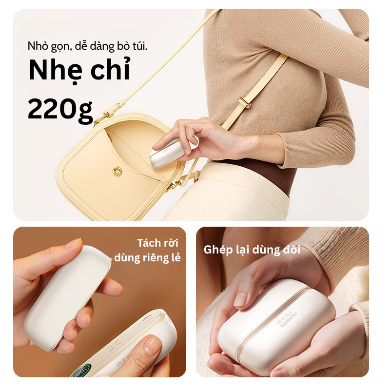 Tiankeplus Mẫu Mới: Sưởi Ấm Nam Châm 2 Trong 1, Thiết Kế Nhiệt Độ Ổn Định 4 Mặt, Pin 6000mAh, Sạc Type-C | BigBuy360 - bigbuy360.vn