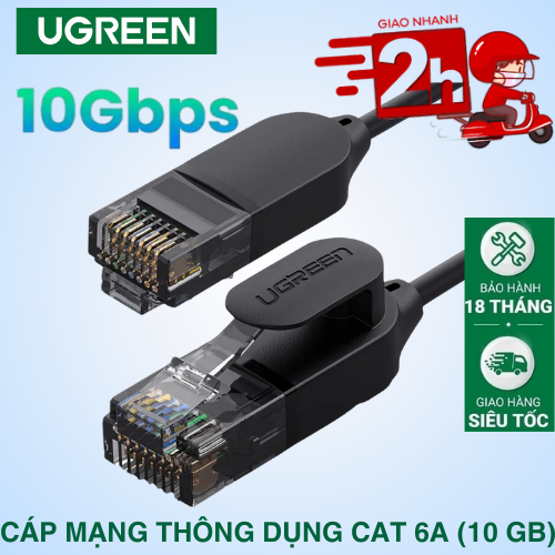 Cáp Mạng Thông Dụng Cat 6a Ugreen Tốc Độ Truyền Cao 10Gb Dây Mỏng Nhỏ Dẻo Dai Tiện Lợi Đi Dây