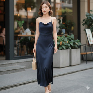 Đầm maxi xẻ tà hở lưng (3 màu)