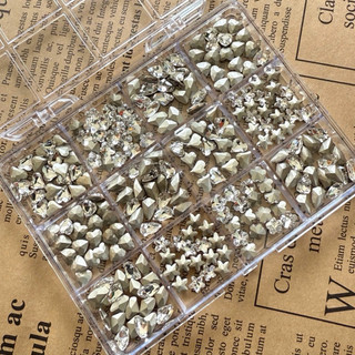  Set Gói đá khối 50 viên trắng trà 7 màu ánh xanh,.. đủ màu cao cấp trang trí nail - Phụ kiện nail Hoàng Ka 