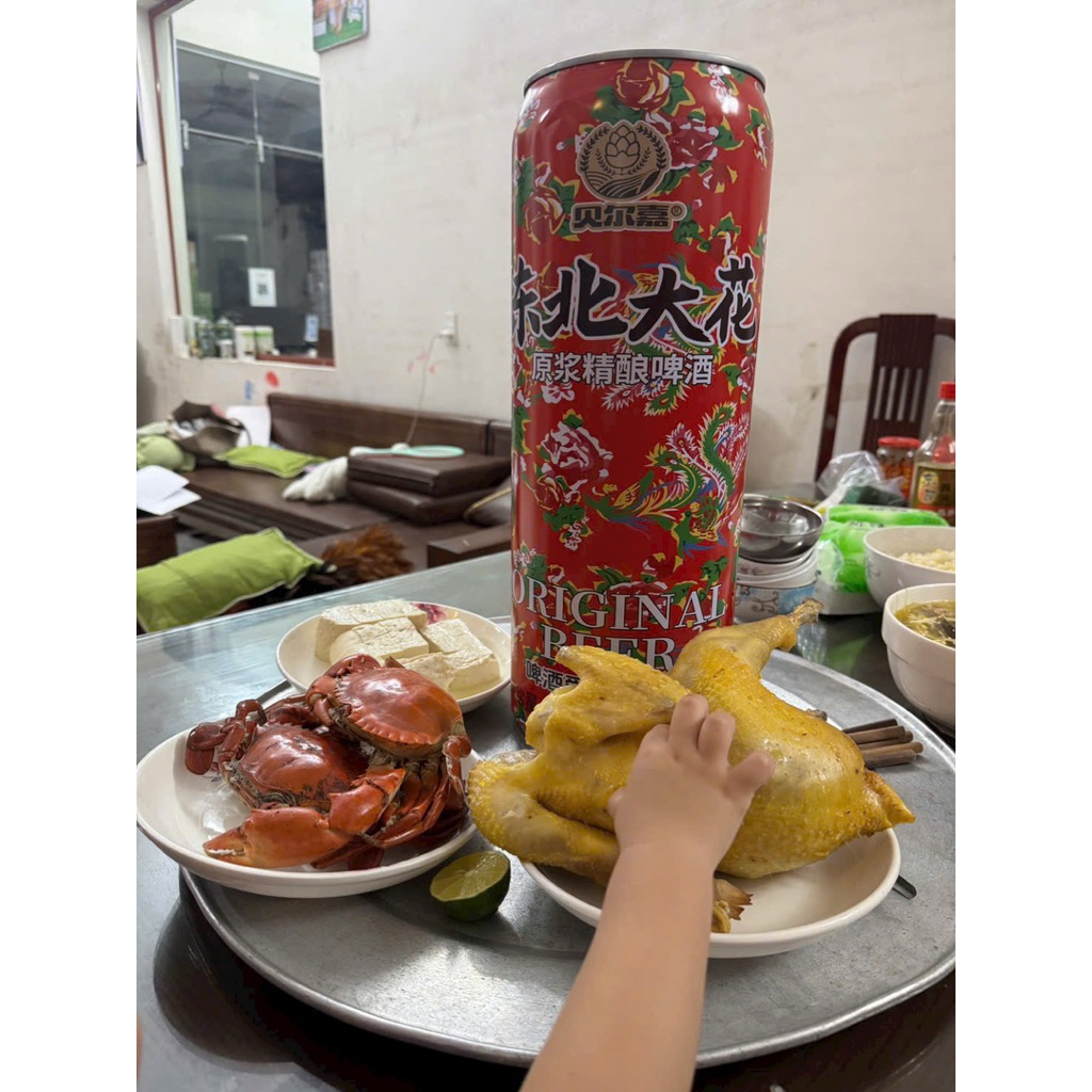 Bia chim công đỏ lon to 10 Lít hàng chính hãng