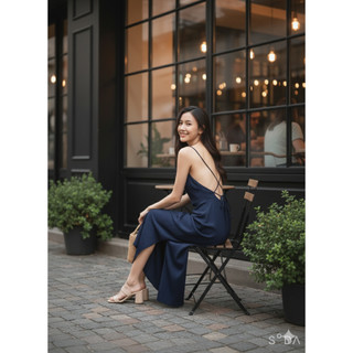 Đầm maxi xẻ tà hở lưng (3 màu)
