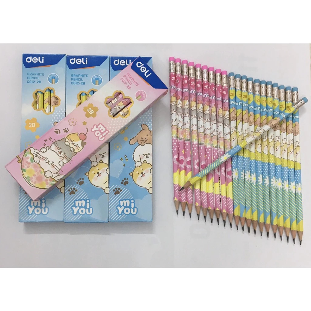 Deli Bút chì đầu tẩy 2B EC012-2B