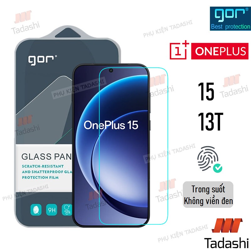 Kính cường lực Gor Oneplus 15, Oneplus 13T/ 13S/ 13, Oneplus ACE 5 Pro Trong Suốt Không Viền Đen 9H/
