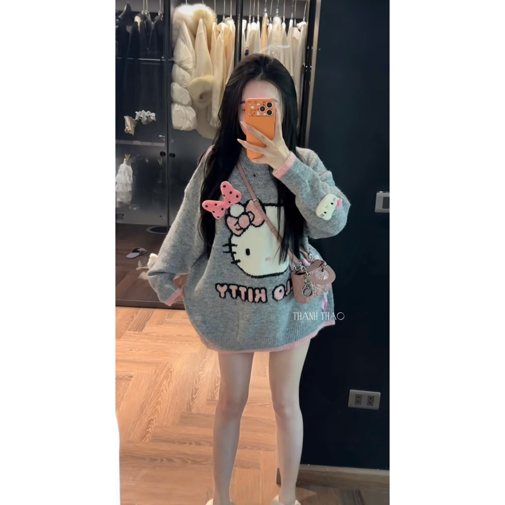 Áo len kitty đính nổi