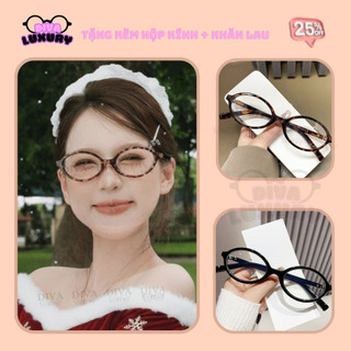  Gọng Kính Miu Oval Y2K Diva Luxury Kính Da Beo Loại 1 Thời Trang Nữ Cao Cấp Hottrend 