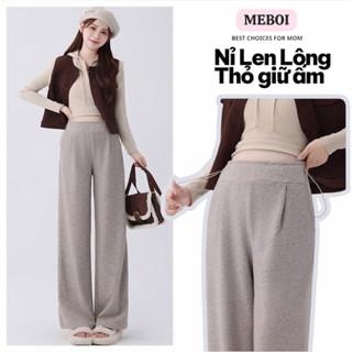  Quần Bầu Suông ống Rộng chất Nỉ Lông Thỏ mềm Loại Đẹp có Dây Rút Eo điều chỉnh 506 NI03 