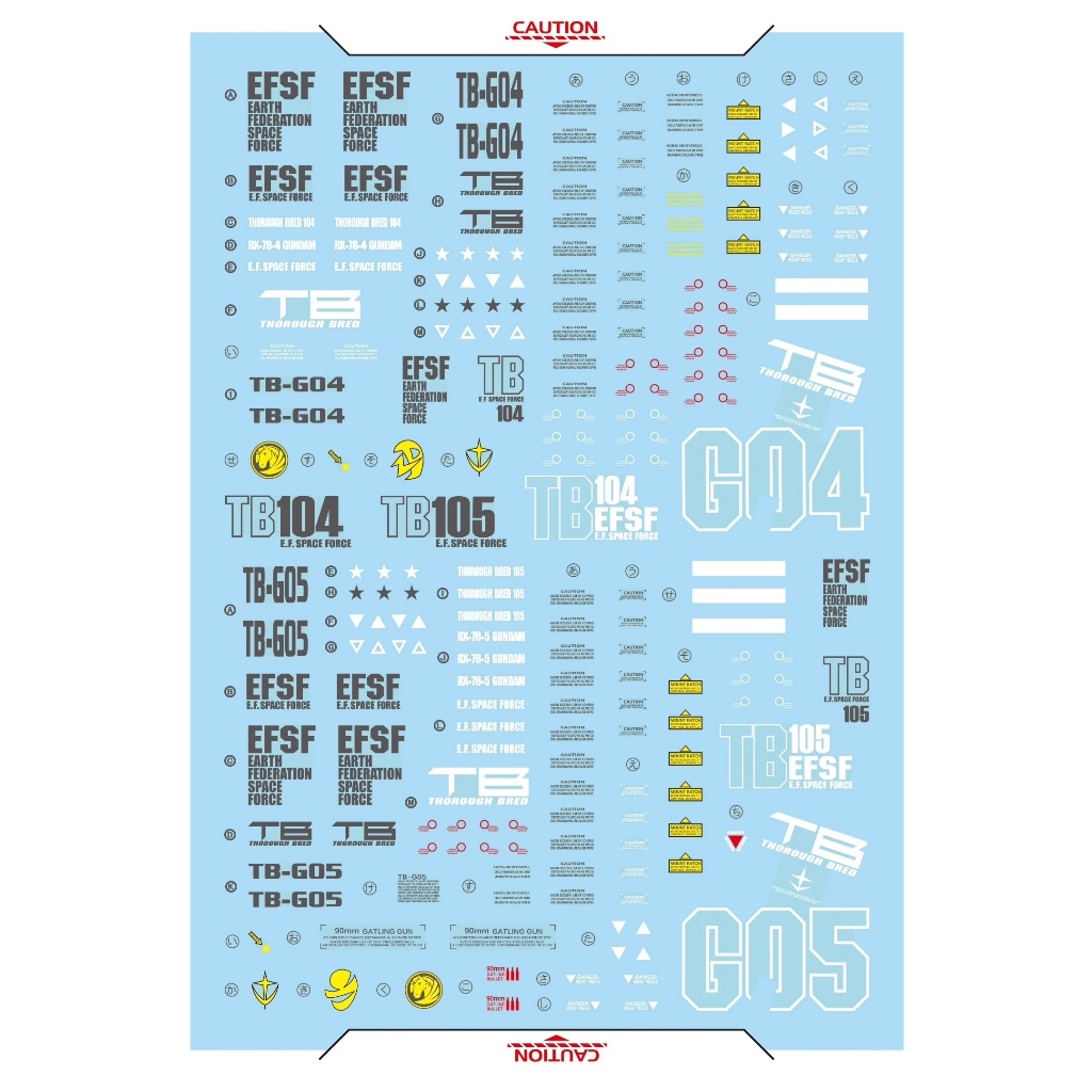 Đề can - Decal nước cho mô hình lắp ráp MG RX-78-4 / RX-78-5