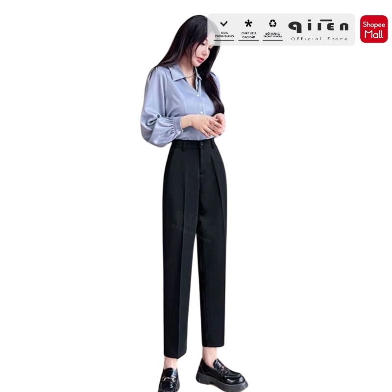 Quần Tây Nữ Công Sở Dáng Baggy QIIEN, Quần Tây Học Sinh Bigsize 80Kg, Vải Cao Cấp Xuất Hàn CV025 | BigBuy360 - bigbuy360.vn