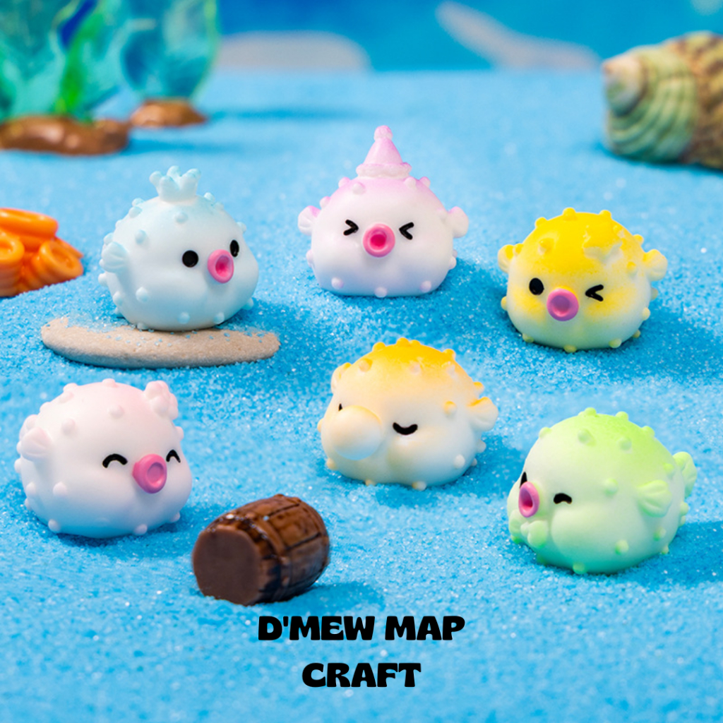 Mô Hình Cá Nóc Mini Cute (Cá Cầu Gai) - Decor Trang Trí Tiểu Cảnh, Thủy Sinh, Bể Cá