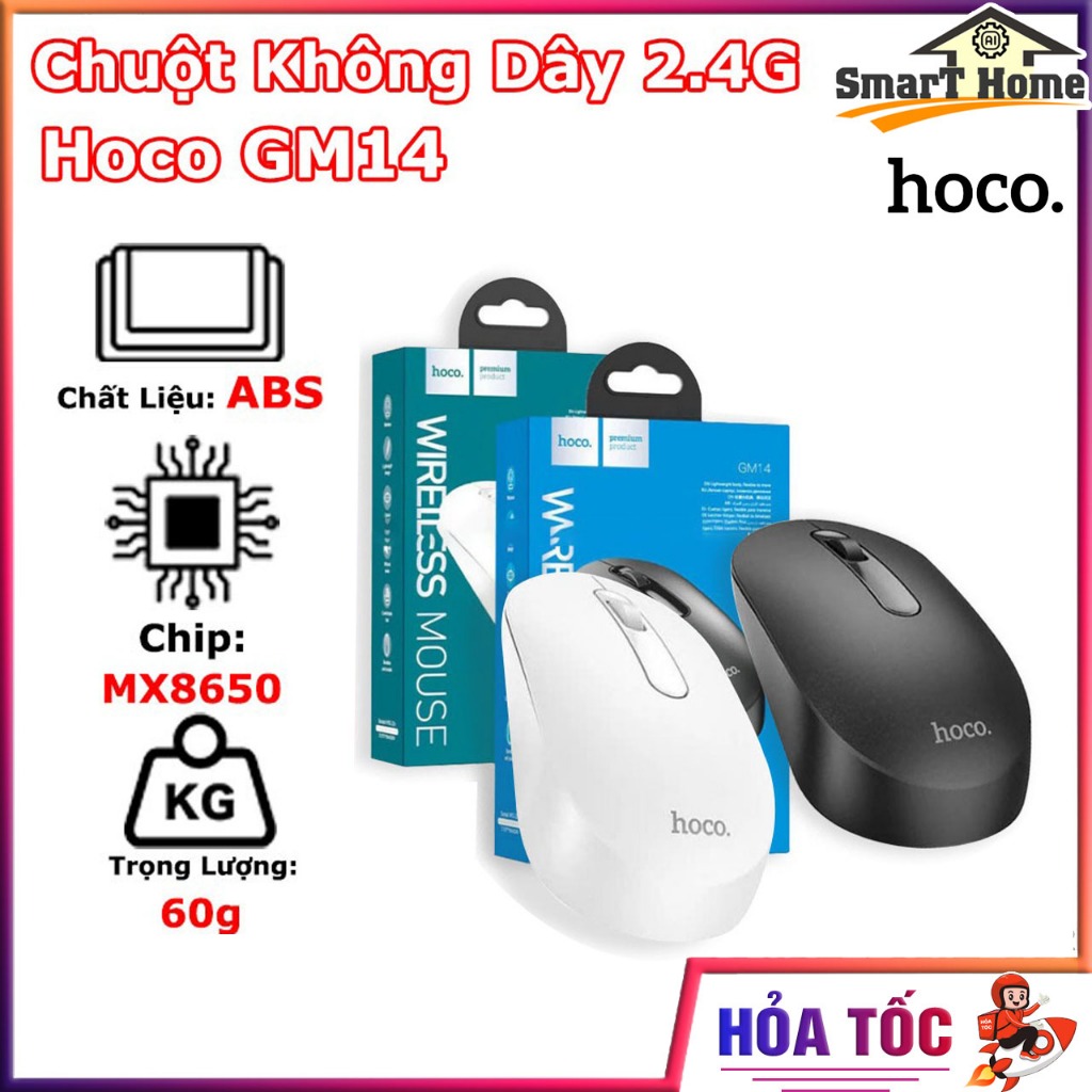 Chuột Không Dây 2.4G Hoco GM14 , kết nối USB, DPI 1200