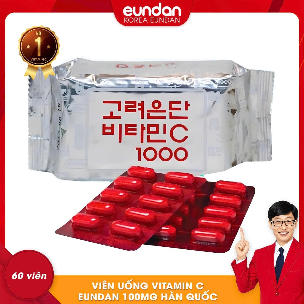 Viên Uống Eundan Vitamin C Hàn Quốc Giúp Tăng Cường Hệ Miễn Dịch Làm Đẹp Da 1000mg - Túi 60 viên