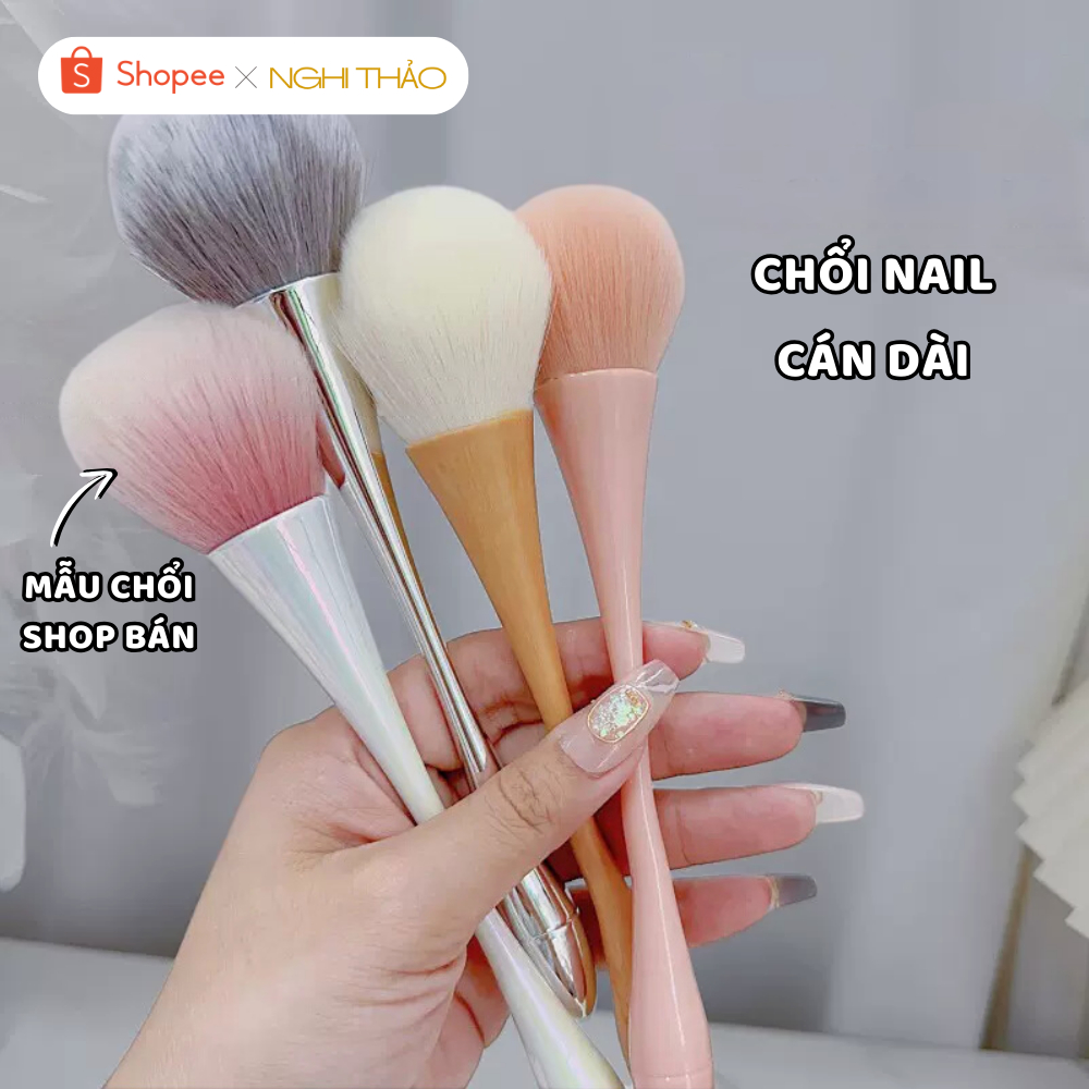 Chổi phủi bụi nail cán dài Nghi Thảo