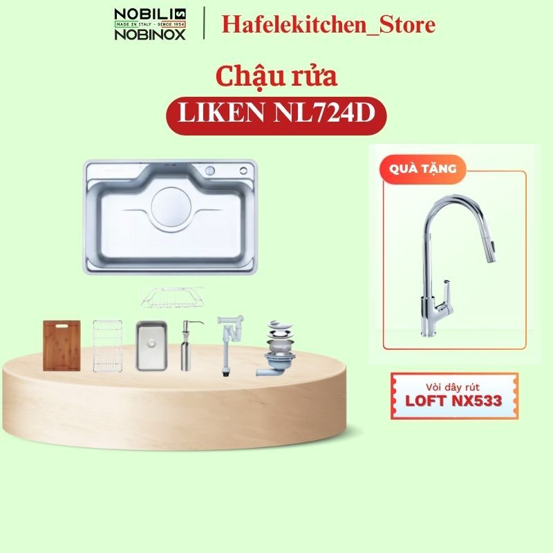 Mua Chậu rửa bát NOBINOX LIKEN NL724D lựa chọn tinh tế, bền bỉ dành cho phòng bếp hiện đại tặng vòi 