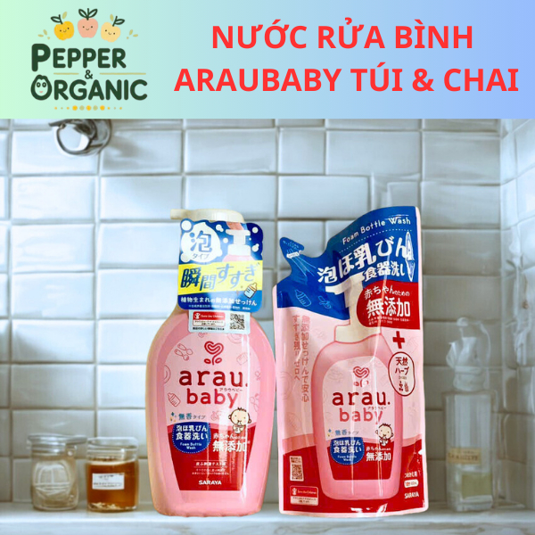 [mẫu mới] Nước rửa bình Arau