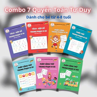  Combo 7 quyển sách toán Uni-Books phát triển tư duy cho bé từ 4-8 tuổi 