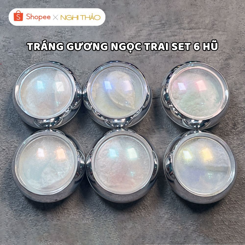 Set bột tráng gương ánh ngọc trai Nghi Thảo Nails