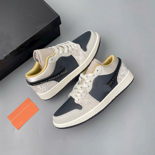 [ Tặng giấy gói ] Giày thể thao JD1 Low ‘Sail Soft Pearl’ IH7323-100, Giày thể thao JD1 rắn đá kem low beaded swoosh