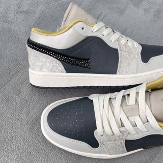 [ Tặng giấy gói ] Giày thể thao JD1 Low ‘Sail Soft Pearl’ IH7323-100, Giày thể thao JD1 rắn đá kem low beaded swoosh
