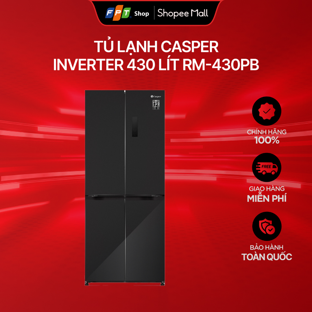 [Chỉ GH tận nơi] Tủ lạnh Casper Inverter Multi Door 430 lít RM-430PB