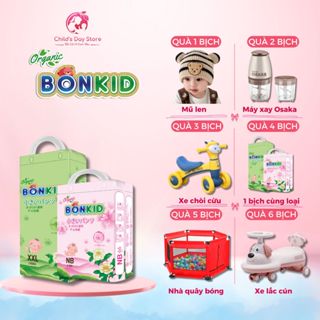 Quà tặng bỉm Bonkid theo số lượng bịch bỉm ba mẹ đặt - Quà theo banner. Childs day store