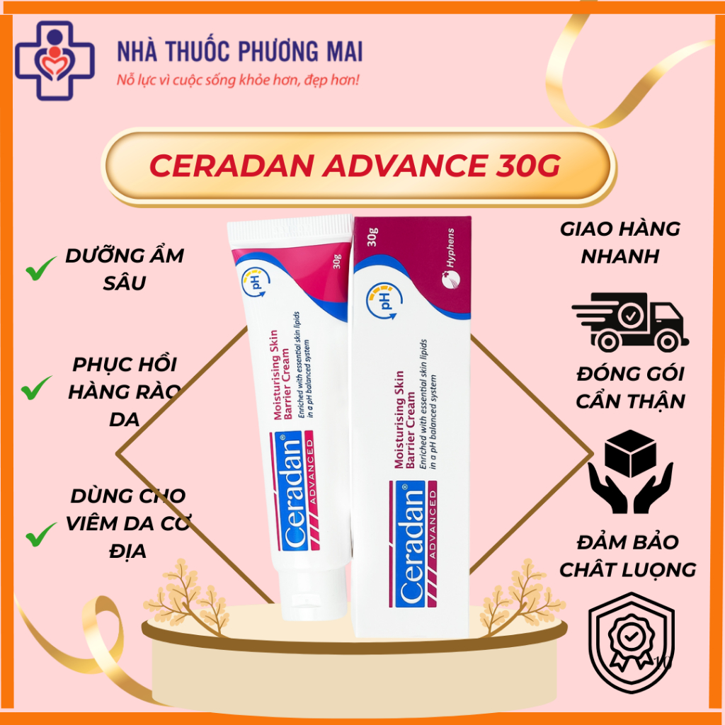 CERADAN Advanced Moisturising Skin Barrier Cream 30g - Kem dưỡng ẩm, phục hồi da