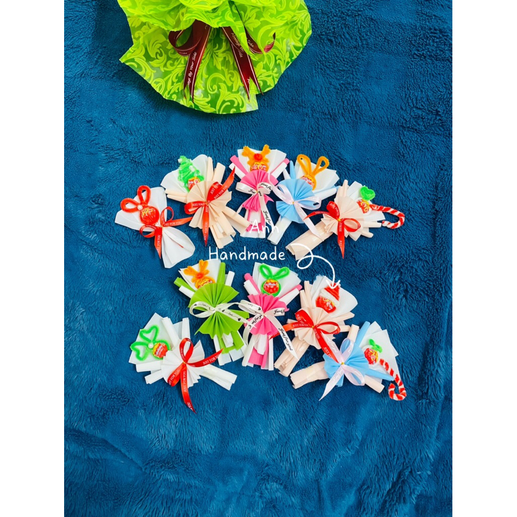 Bó Kẹo Mút  kẽm nhung 1 viên chupa chups Noel, Quà tặng giáng sinh, Chrismas