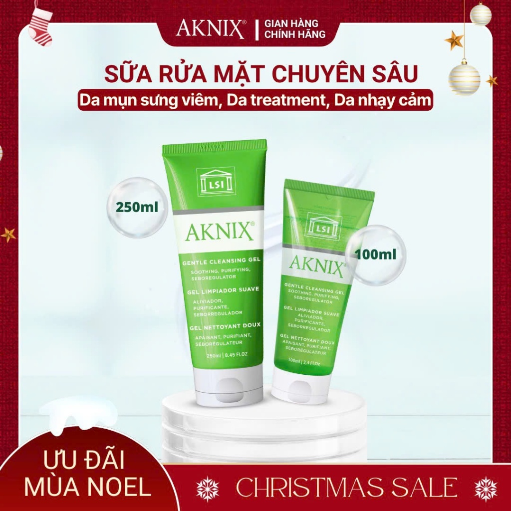 Sữa Rửa Mặt AKNIX Cho Da Mụn Viêm, Da Nhạy Cảm, Da Treatment - GENTLE CLEANSING GEL 2