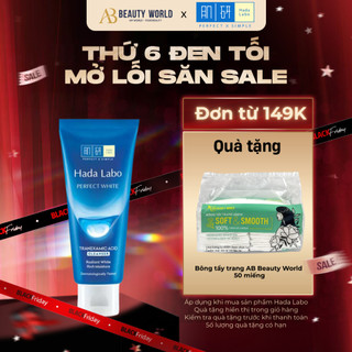  Kem Rửa Mặt Dưỡng Da Sáng Mịn Ẩm Mượt Hada Labo Perfect White Cleanser 80g AB Beauty World Sản Phẩm Chính Hãng 