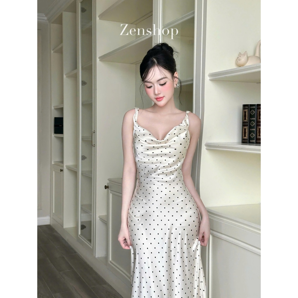Đầm Lụa Dự Tiệc 2 Dây Dáng Dài Cổ Đỗ Phía Sau Lưng Khoét Sâu Có Dây Buộc -  Laira Dress | BigBuy360 - bigbuy360.vn