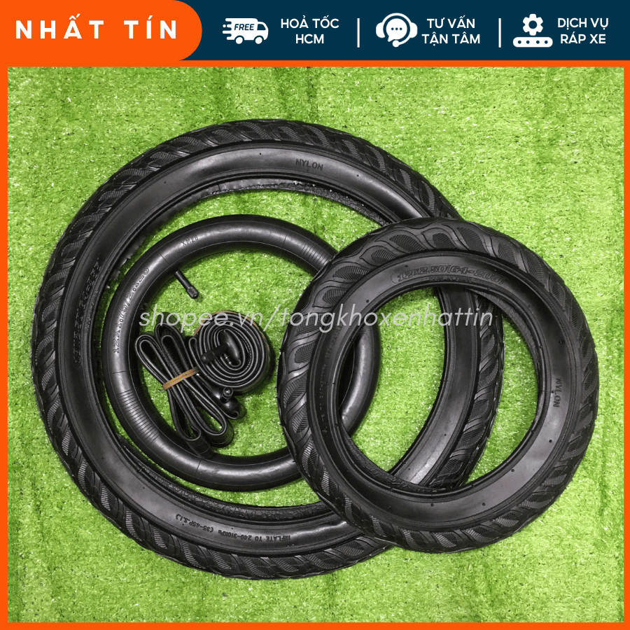 [Hoả tốc HCM] Săm Lốp Xe Đạp Trẻ Em Size 12–20 Inch – Lốp 2.50, Săm 2.125 – Cao Su Bền Bỉ, Độ Bám Tố