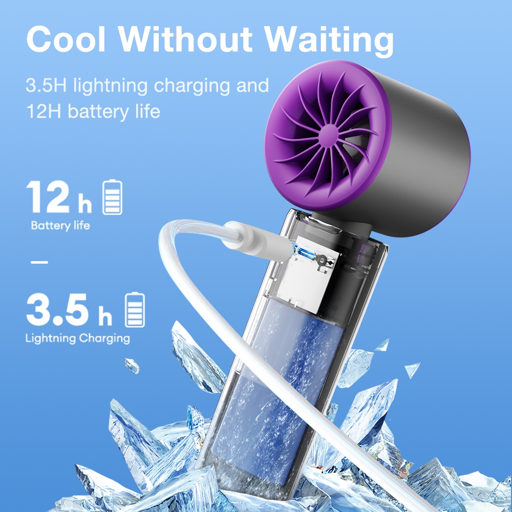 JAMAY F9 Quạt quạt cầm tay mini có thể gập lại, điều chỉnh tốc độ cao 199 cấp độ, đèn khẩn cấp | BigBuy360 - bigbuy360.vn