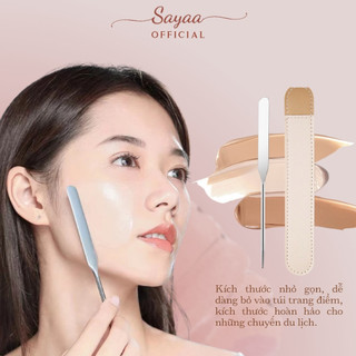 Que Trộn Dàn Kem Nền Bằng Thép Không Gỉ Dễ Vệ Sinh, Giúp Lớp Nền Mỏng Mịn, Phụ Kiện Trang Điểm Sayaa - A08