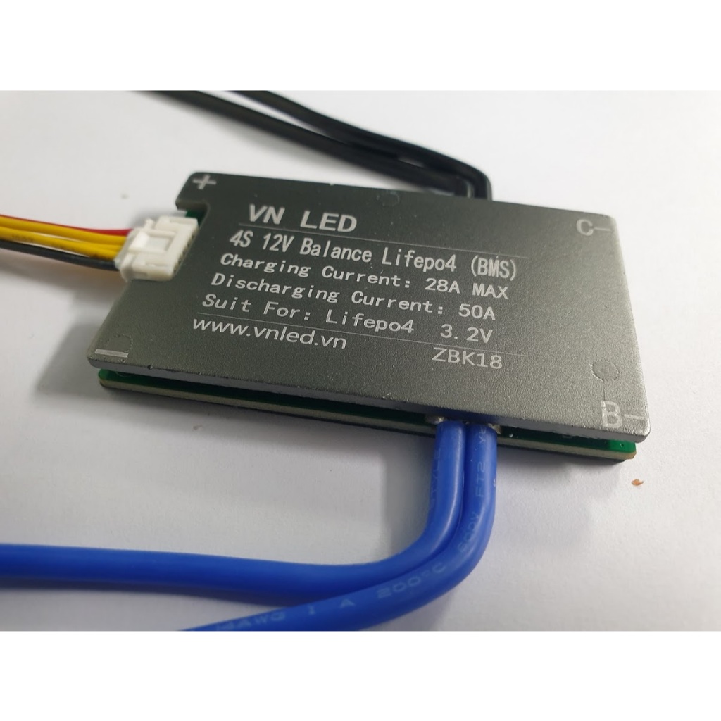 Mạch bảo vệ và cân bằng BMS cell Lithium Li-ion, Lifepo4 4S - 12V - 50A, dùng cho thiết bị dùng pin 