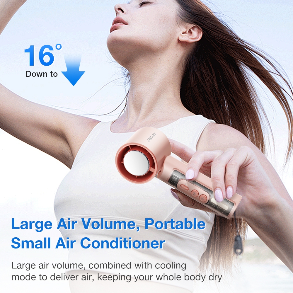 Jamay F10plus Quạt tích điện mini 6000mAh - Áo giáp trong suốt - Làm lạnh -Ánh sáng xung quanh | BigBuy360 - bigbuy360.vn
