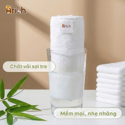 Set 2 Khăn mặt Arich vải sợi tre cho bé kích thước 30x35cm