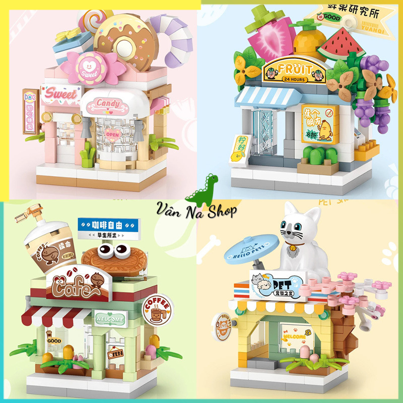 LOZ Đồ chơi lắp ráp khối xây dựng mô hình Cửa hàng ăn vặt Mini - Khối gạch lắp ráp bé
