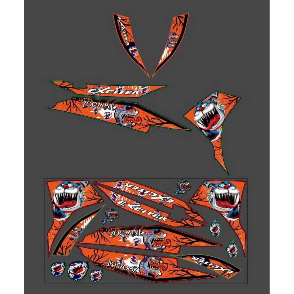 Tem rời Exciter 135 thiết kế Zoombie Doraemon