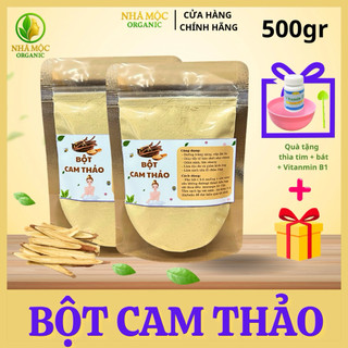 [Quà bát + thìa + vitamin ...] 500gr  Bột Cam Thảo Nguyên Chất - Mặt Nạ Dành cho Mặt và Body Giúp Dưỡng Trắng Da
