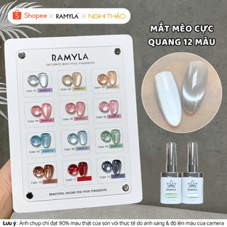  Set sơn gel mắt mèo cực quang RAMYLA 12 màu Nghi Thảo Nails 