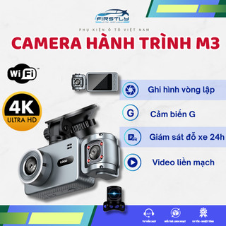  Camera hành trình ô tô 3 mắt M3 - 4k ultra hd – quay ban đêm ghi hình vòng lặp xem trực tiếp trên điện thoại 
