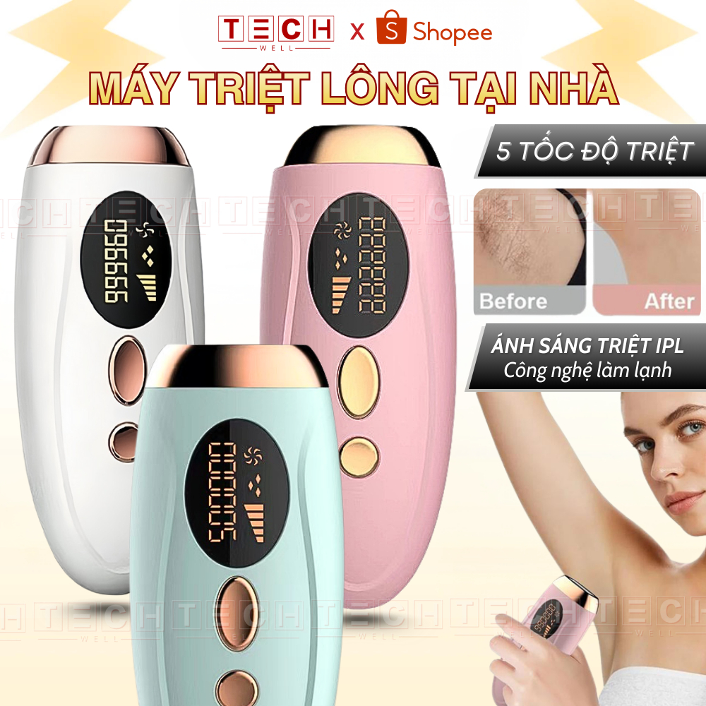 Máy Triệt Lông Tại Nhà Công Nghệ Ánh Sáng IPL Mới, Triệt Lông Nhanh Đều Màu Da Se Khít Lỗ Chân Lông