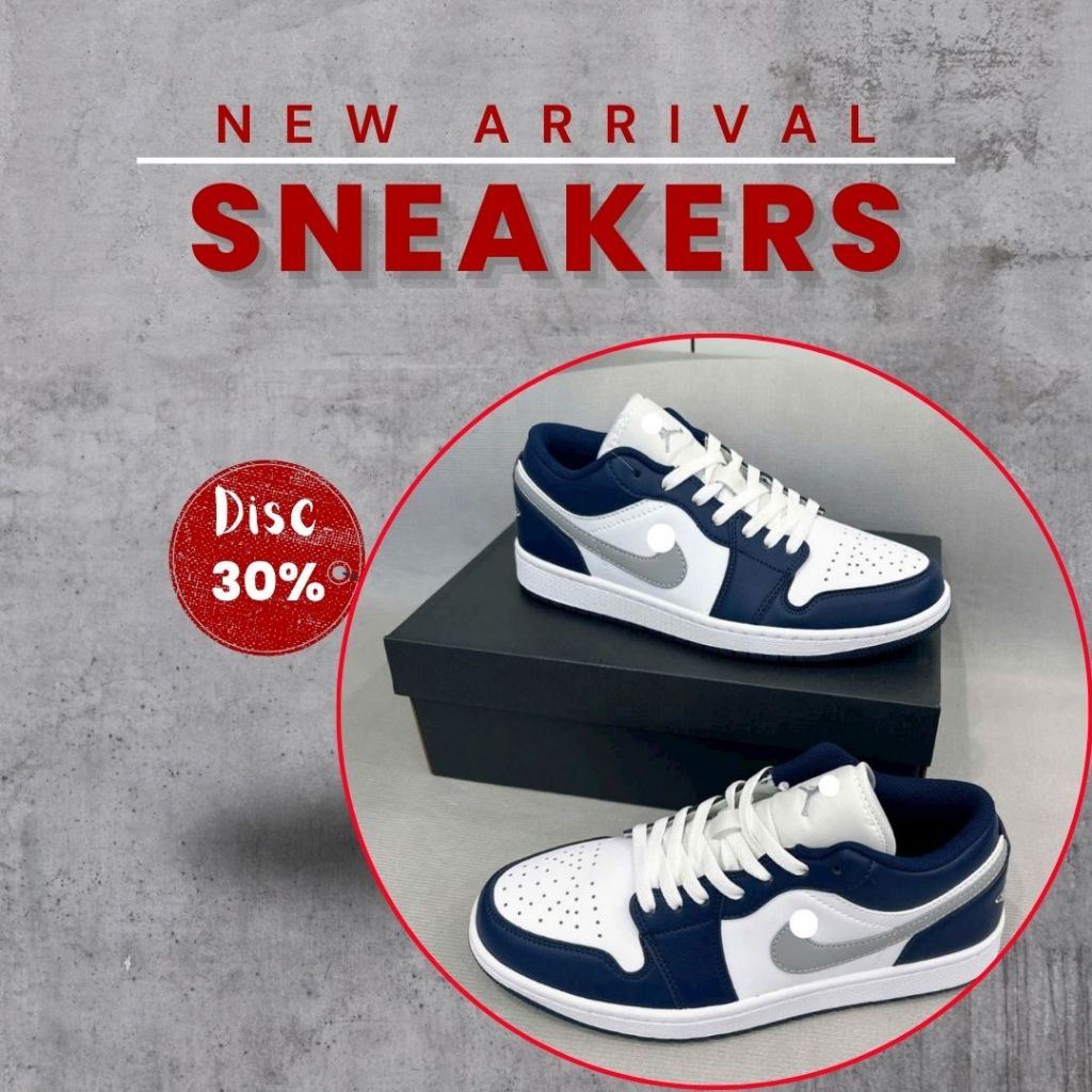 Giày Sneaker _JD1 Midnight Navy, Giày Thể Thao _JD1 Midnight Navy Vệt Xám Phong Cách Basic Cân Mọi O