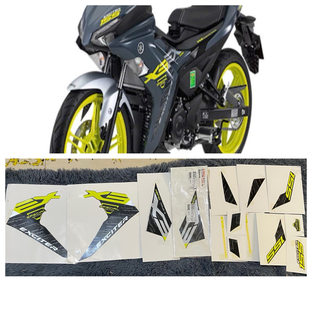 BỘ TEM CHÍNH HÃNG XE YAMAHA EXCITER 155 XÁM XI MĂNG 2023