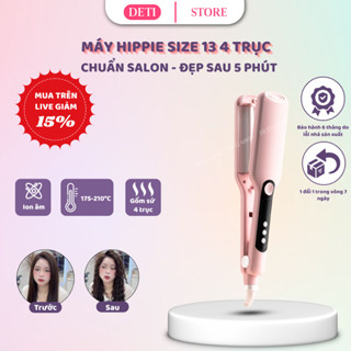  Máy Uốn Tóc Hippie Sóng Nước Máy Làm Xoăn Dập Xù 3 Trục Xoăn Tự Nhiên Chính Hãng Đủ Size 13 25 28 32mm Cho Nữ DETI SHOP 